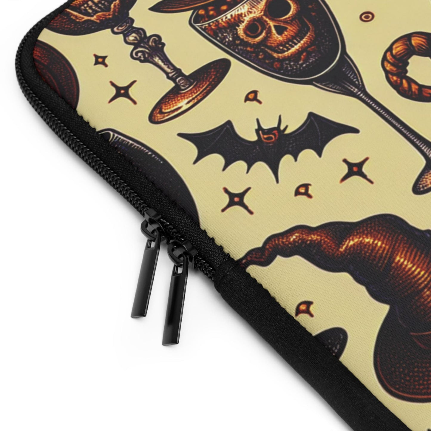 Creepy Wine Glasses Laptop Sleeve, Protective Case, Neoprene Cover, Spooky Computer Bag, Halloween Tech Accessory