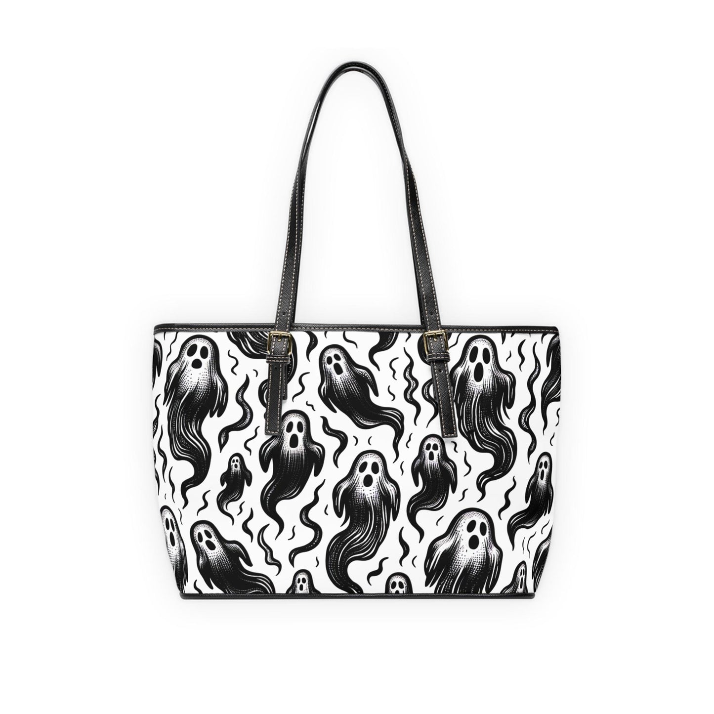 Ghost PU Leather Shoulder Bag - Hauntingly Chic Crossbody Purse, Spooky Halloween Messenger Bag, Creepy Gothic Handbag, Witchy Shoulder