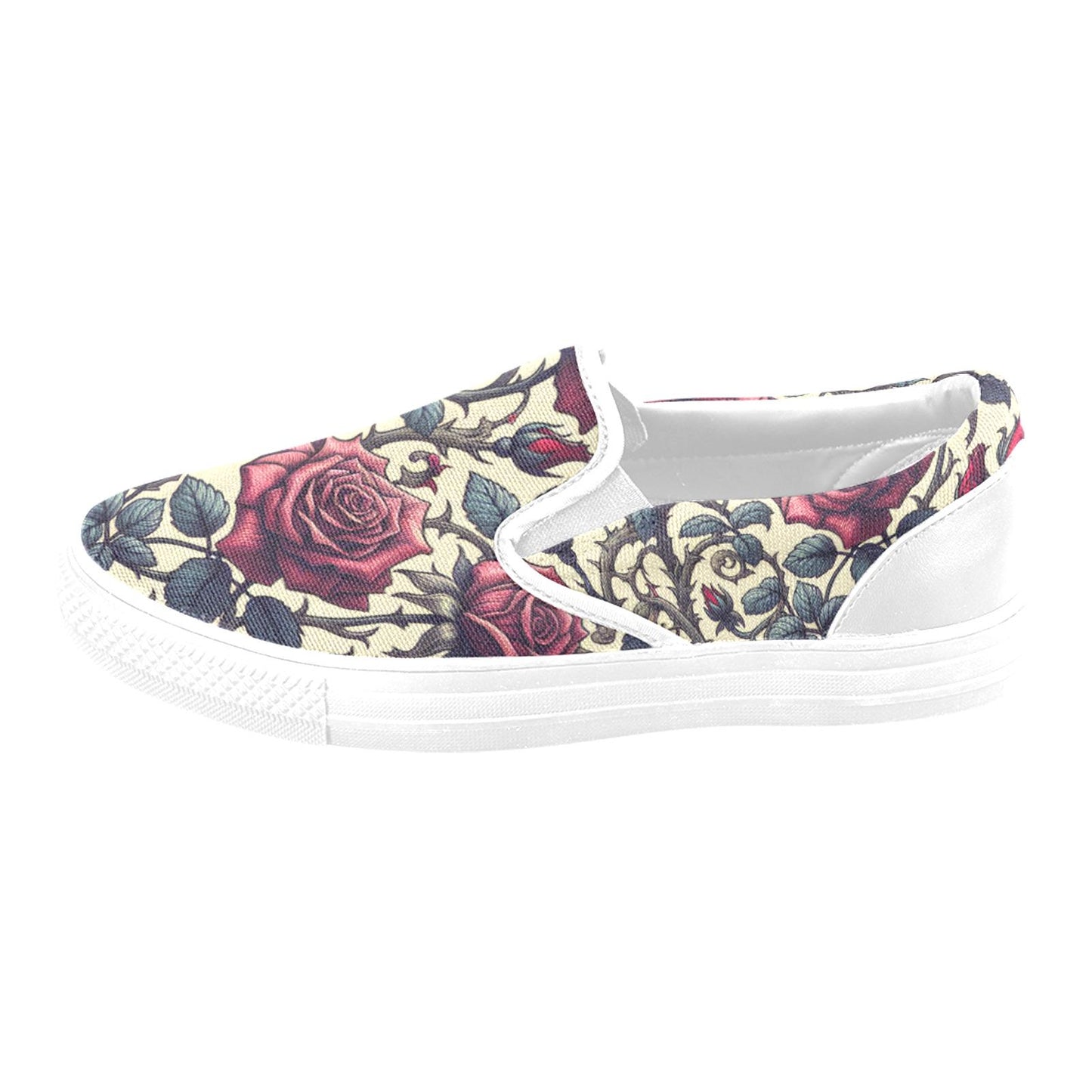 Romantic Roses Slip-on Canvas Women's Shoes