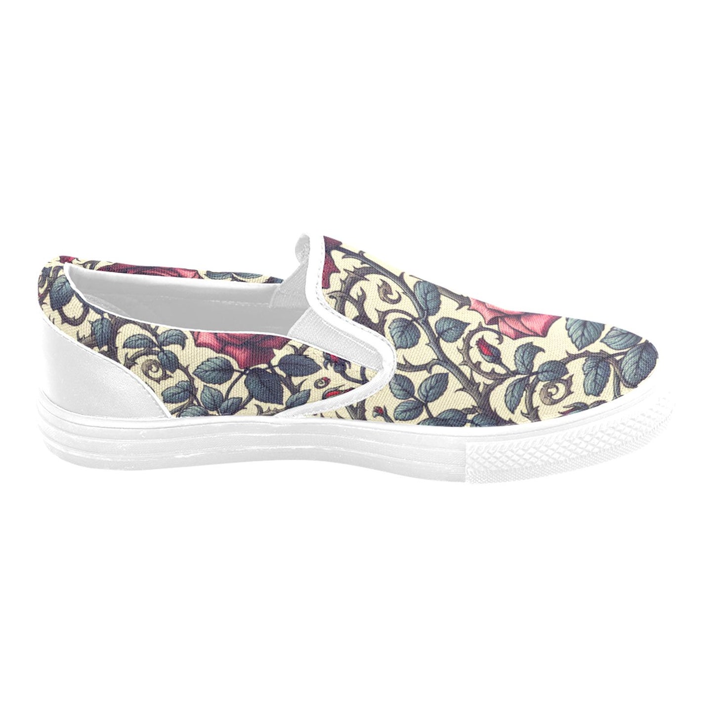 Romantic Roses Slip-on Canvas Women's Shoes