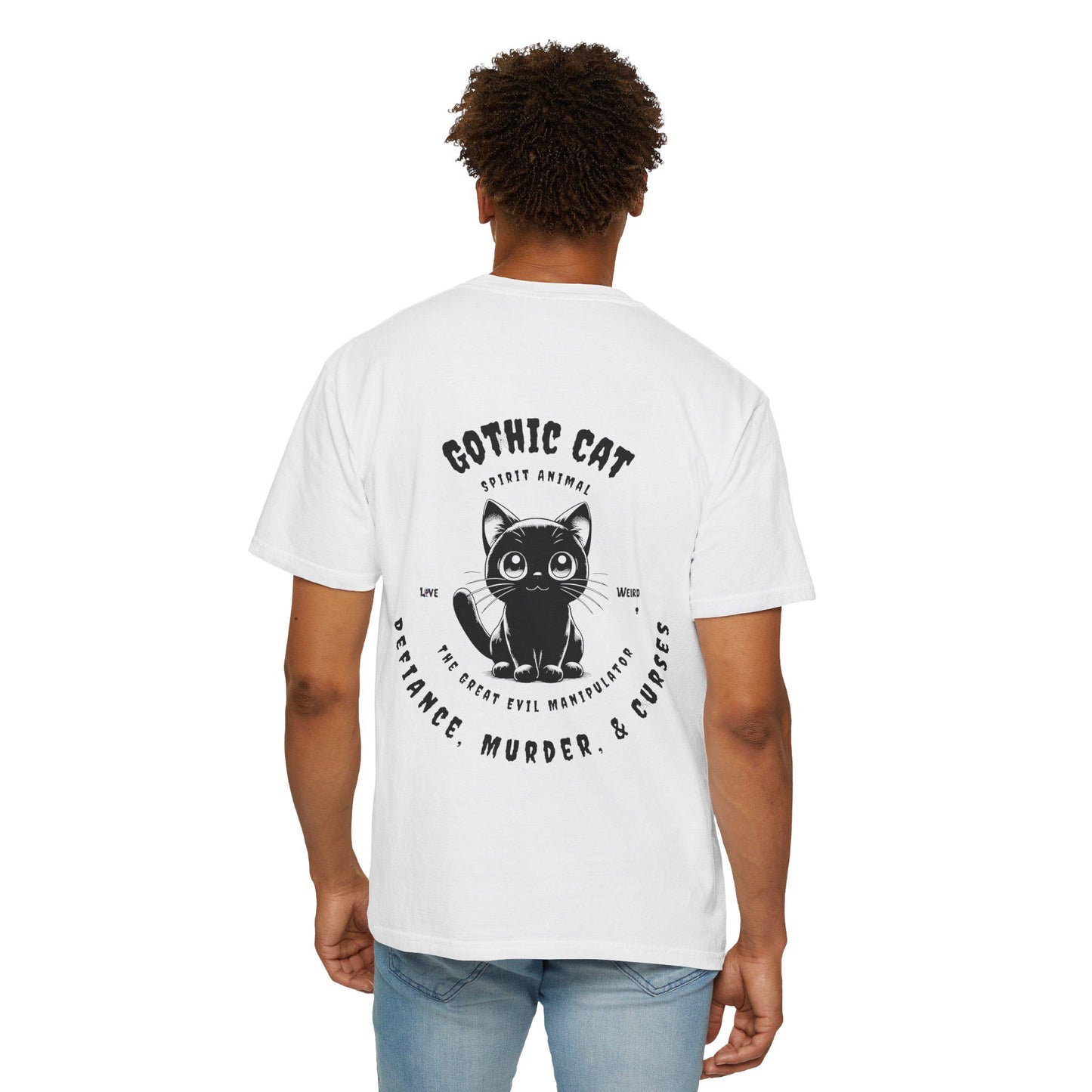 Gothic Cat T-shirt, Dark Cat Tee, Witchy Kitty Shirt, Halloween Top, Alternative Fashion
