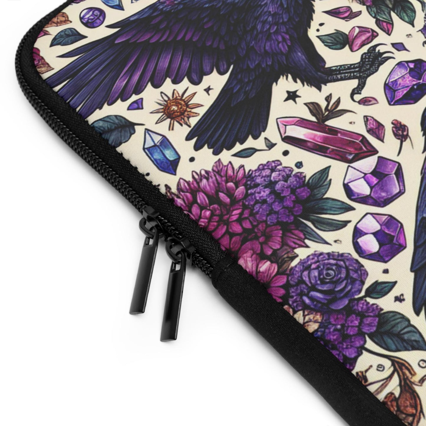 Ravens and Books Laptop Sleeve, Gothic Raven Design, Romantic Gift for Book Lovers, Protective Case, Tablet Cover, MacBook Pro Sleeve,