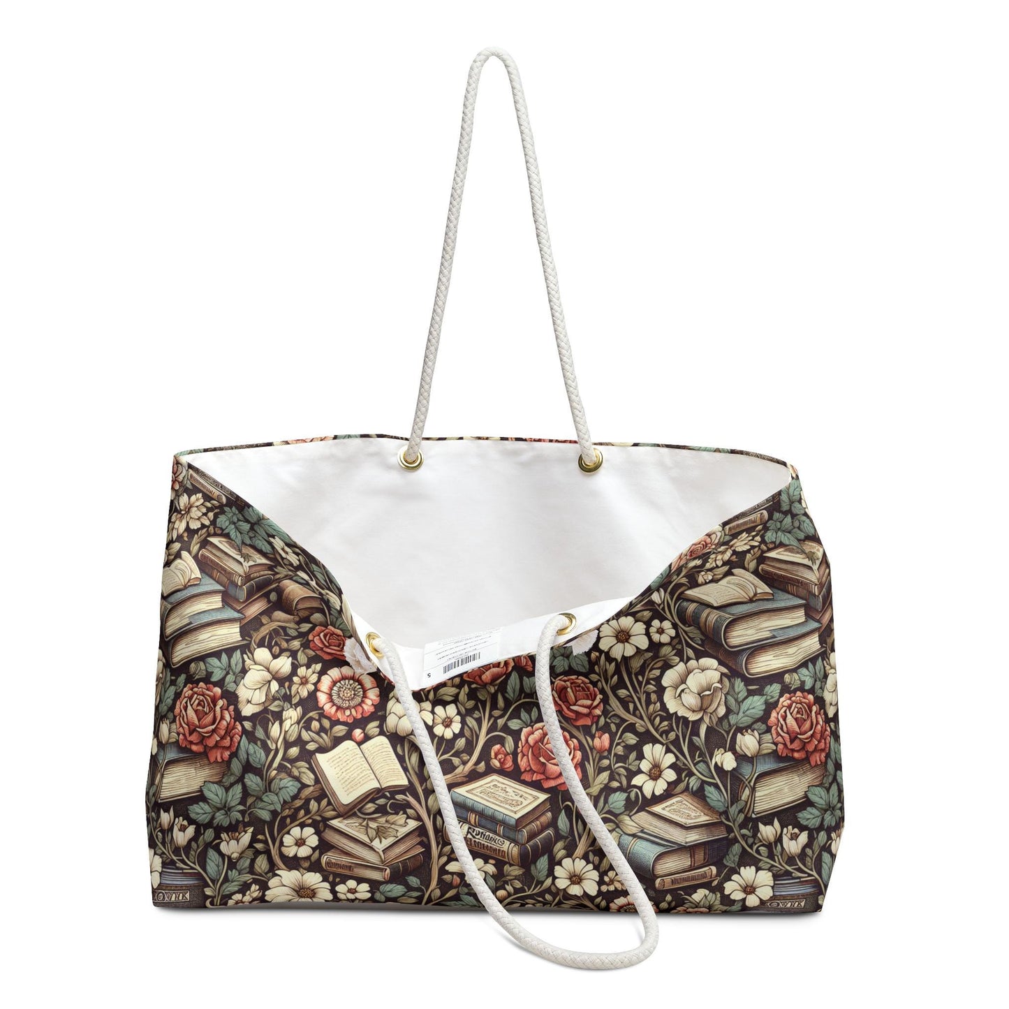 Weekender Bag, Romantic Books Design, Book Lover Gift, Literary Tote, Reading Bag, Library Bag, Travel Tote, Bookish Gift