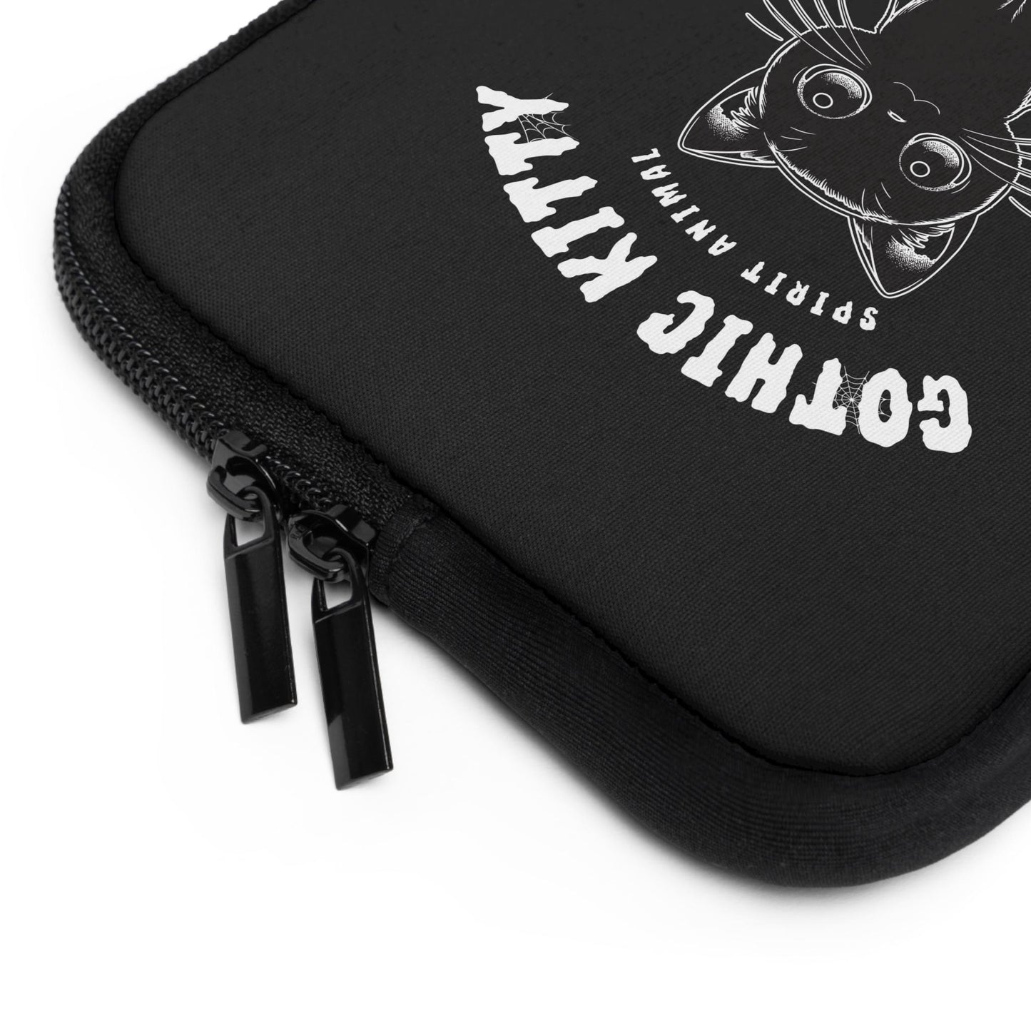 Gothic Cat Laptop Sleeve, Protective Computer Cover, Witchy Cat Macbook Case, Dark Kitty Tablet Pouch, Spooky Feline Tech Bag