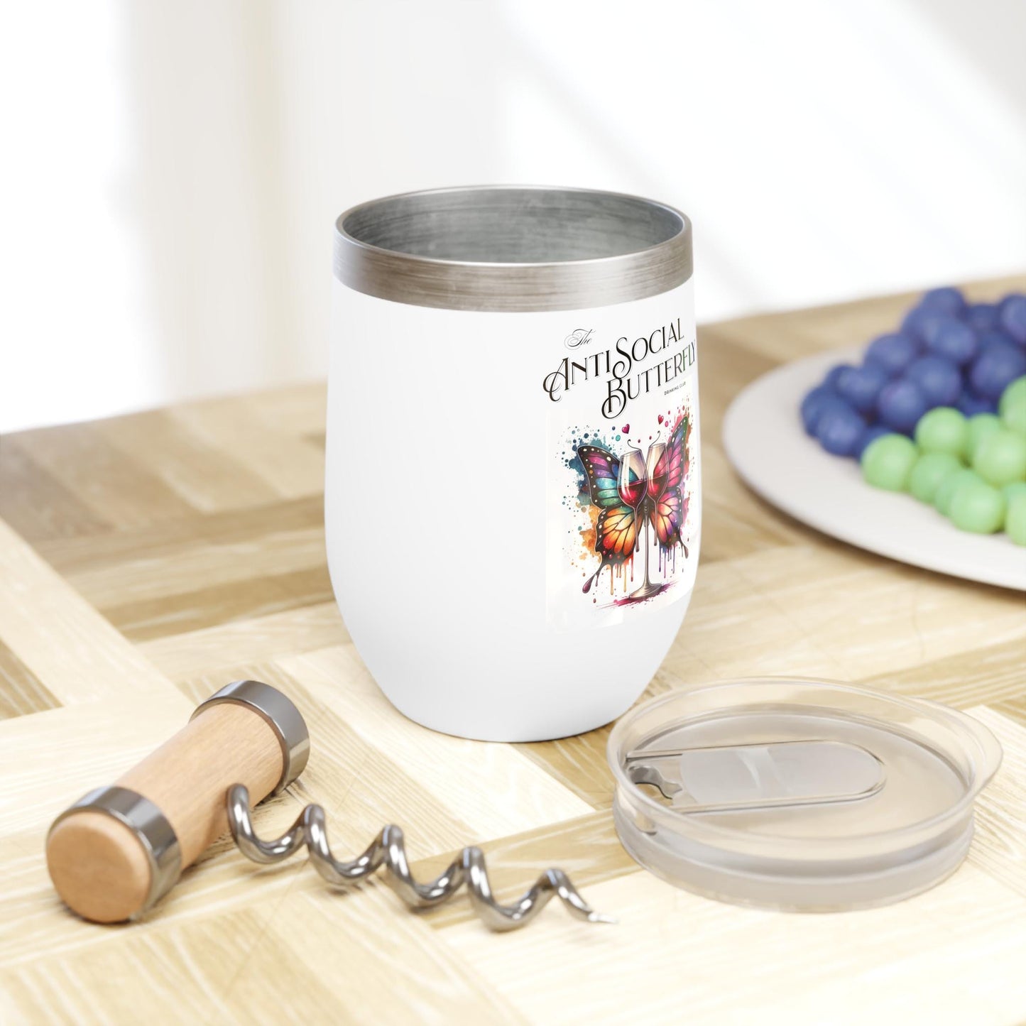 Chill Wine Tumbler, Funny Wine Glass, Introvert Gift, Social Distancing Cup, Personalized Drinkware, Unique Wine Lover Present, antisocial