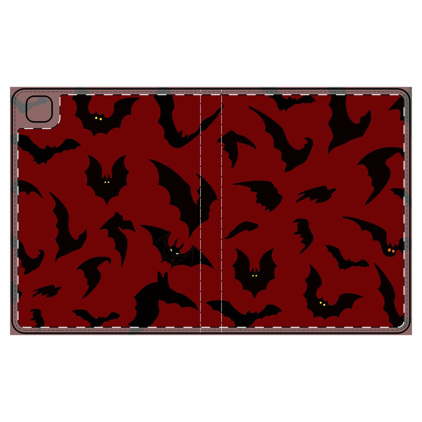 Tablet Folio Case, Red Bats, iPad Pro Cover, Halloween Tablet Sleeve, Gothic Tech Accessories