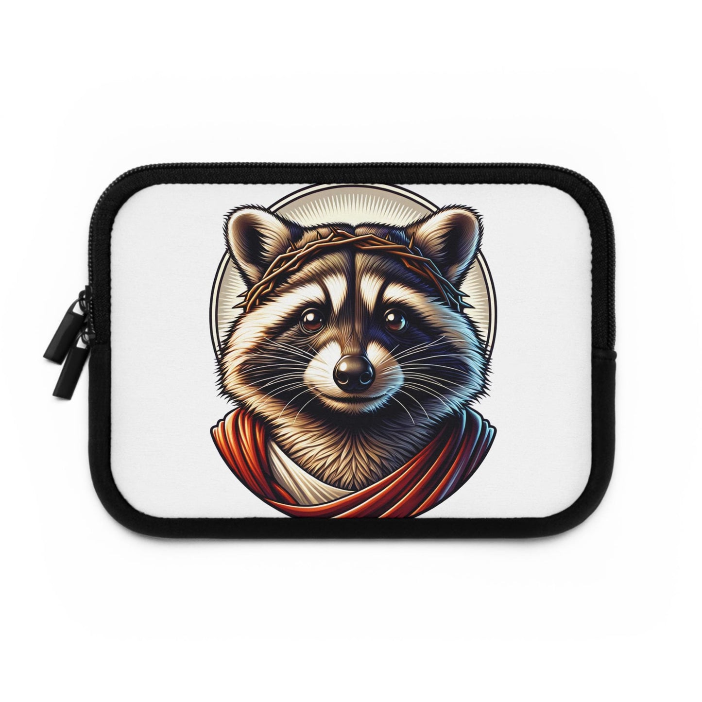 Laptop Sleeve - Jesus Raccoon, Cute Animal Print, Christian Gift, Bible Study, Religious Tech Accessory