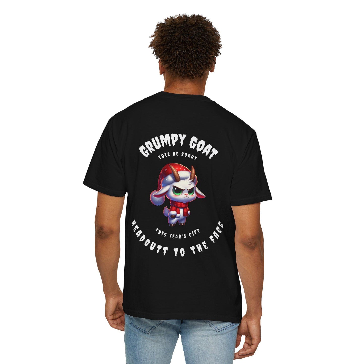 Grumpy Goat Holiday Unisex T-shirt, Funny Farm Animal Christmas Tee, Gift for Goat Lover, Festive Winter Apparel, Men's/Women's Shirt