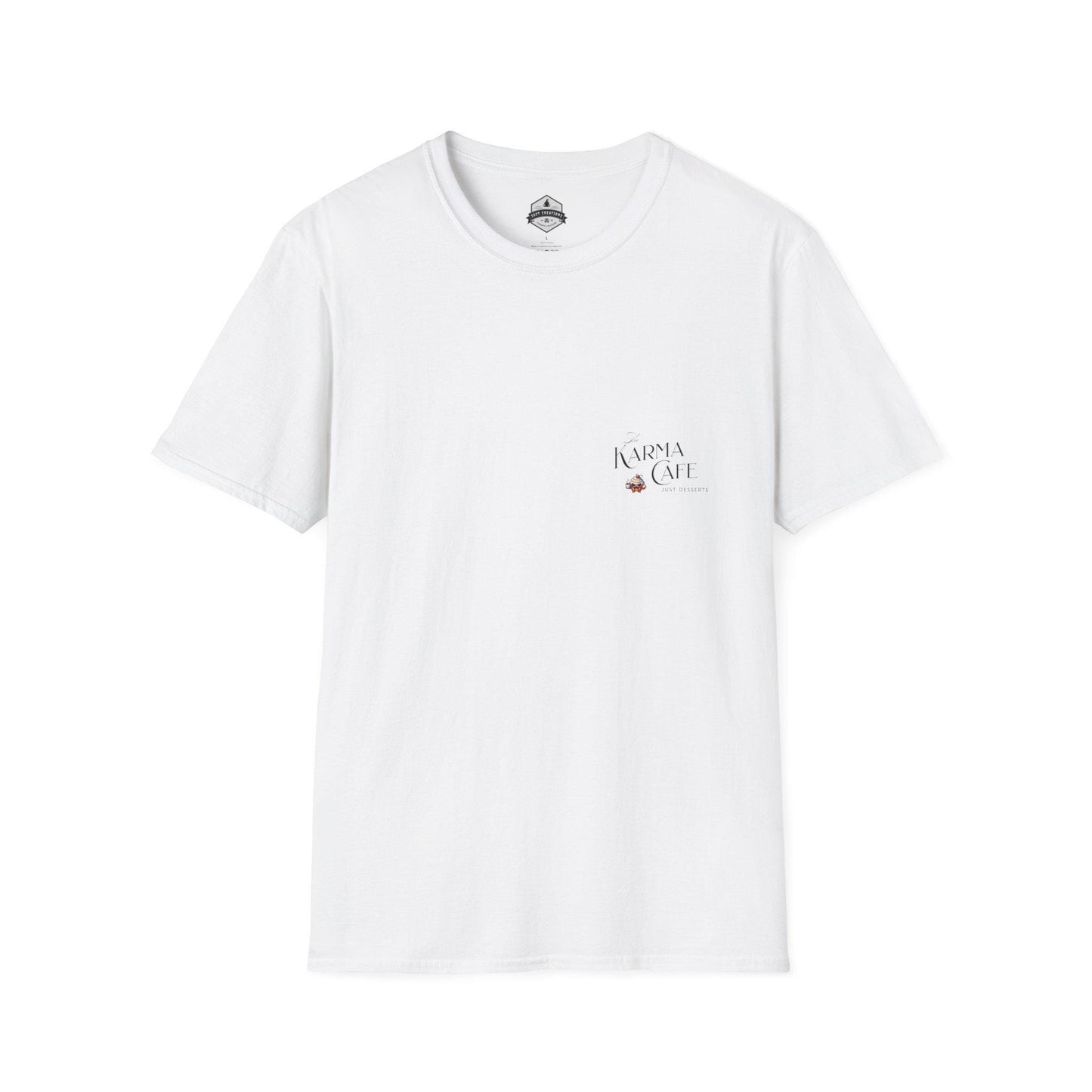 Karma Cafe Service Unisex Softstyle T-Shirt, What You Deserve Apparel, Positive Vibes Tee, Inspirational Graphic Shirt, Karma Gift Top
