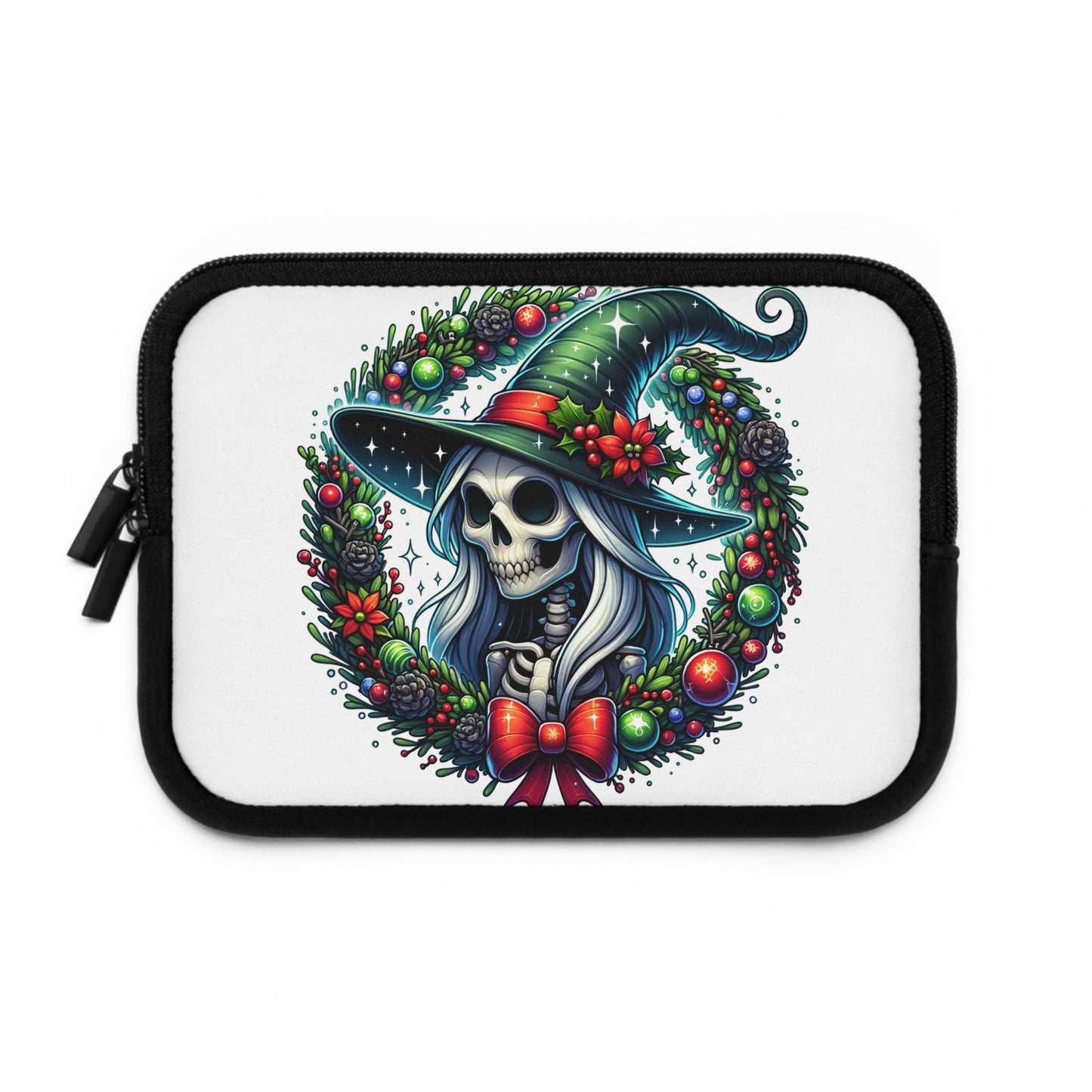 Christmas Witch Laptop Sleeve, Holiday Laptop Case, Festive Tablet Cover, Witchy Tech Accessories, Yuletide Computer Sleeve