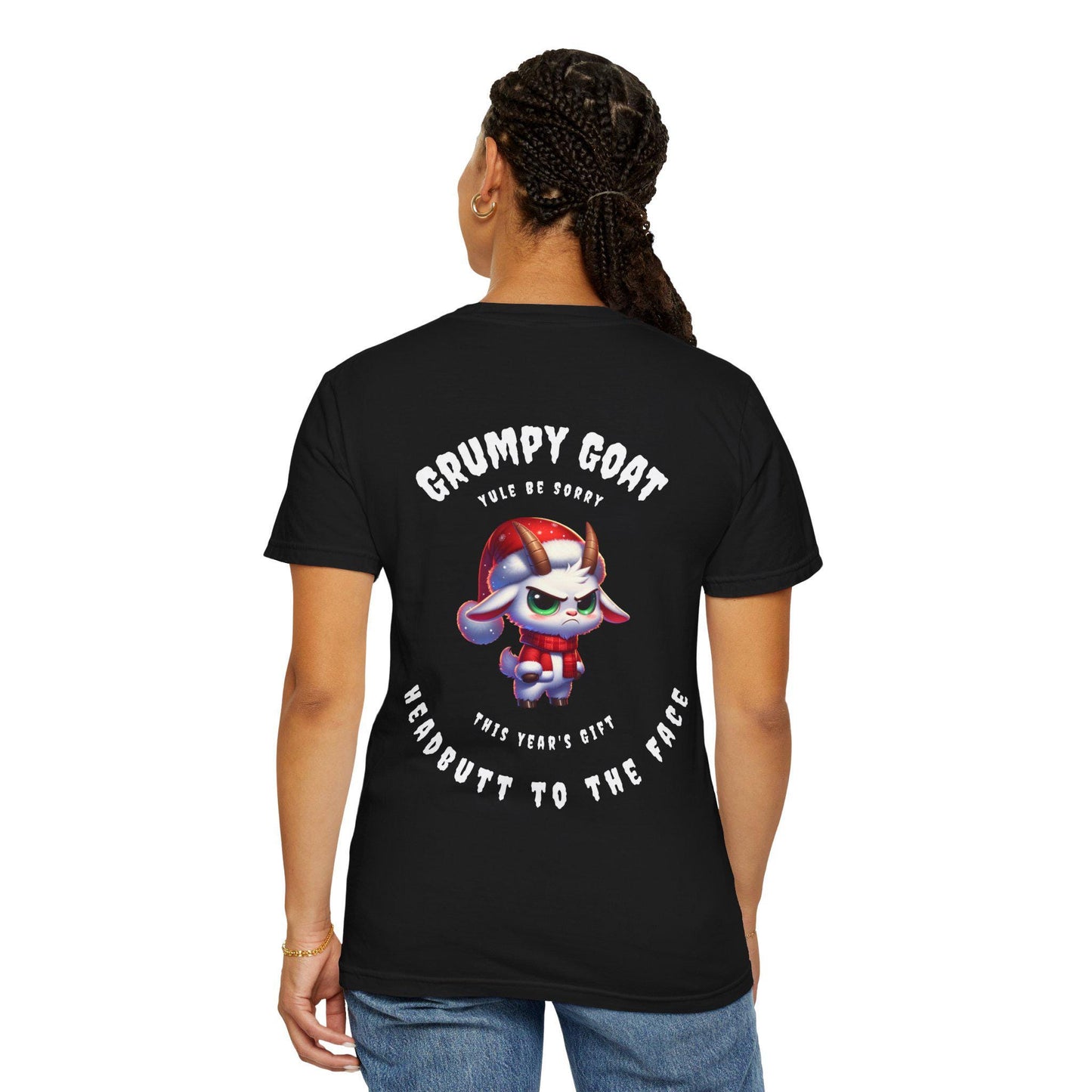 Grumpy Goat Holiday Unisex T-shirt, Funny Farm Animal Christmas Tee, Gift for Goat Lover, Festive Winter Apparel, Men's/Women's Shirt
