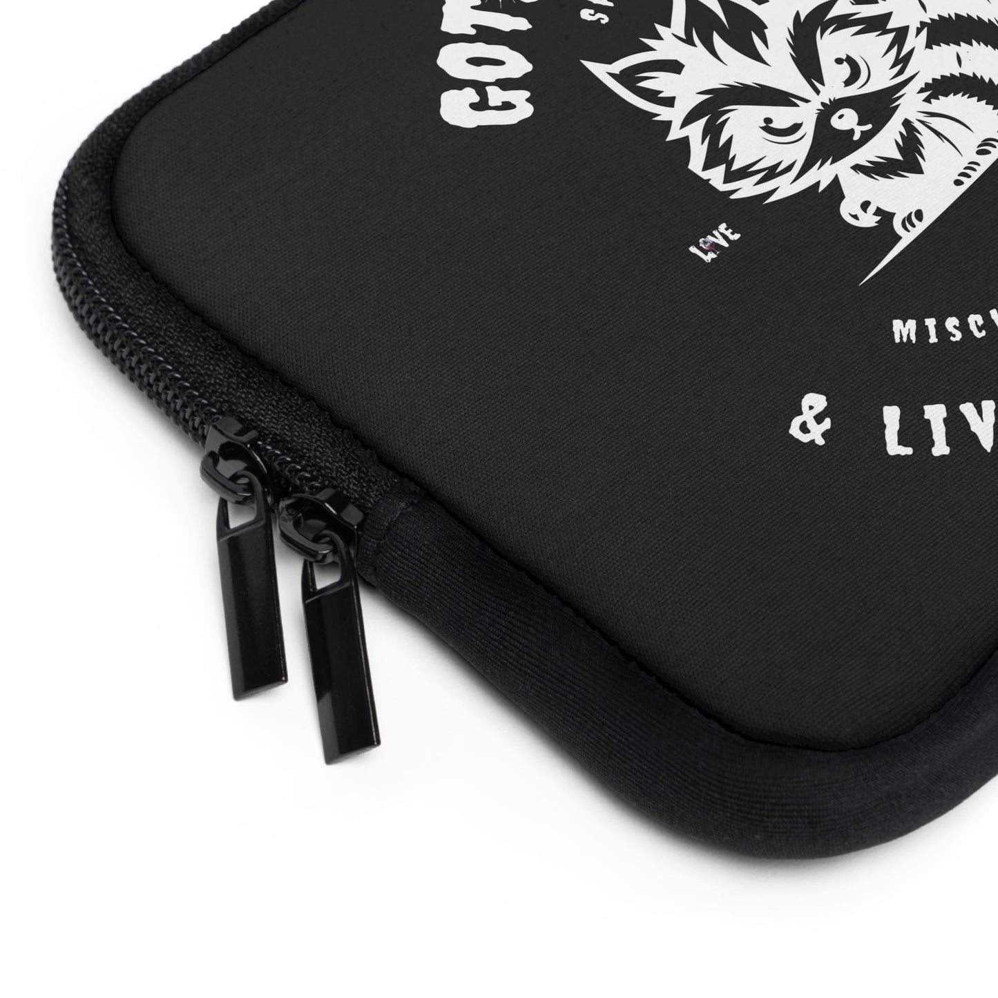 Dark Gothic Raccoon Laptop Sleeve, Tech Cover, Alternative Style Tablet Case, Trendy Computer Bag, Unique Gift for Goth Friends, Emo
