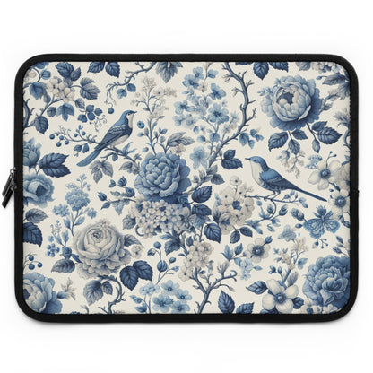 Laptop Sleeve - Blue Floral, Laptop Case, Tech Accessories, Protective Cover, Gift for Her, Floral Design