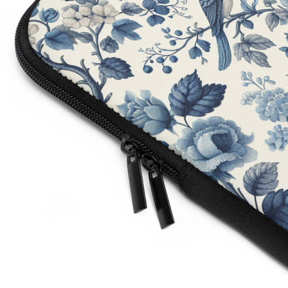Laptop Sleeve - Blue Floral, Laptop Case, Tech Accessories, Protective Cover, Gift for Her, Floral Design