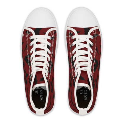 Women's Bat Sneakers RED, Halloween Goth Shoes, High Top Sneaker, Cute Womens Shoes, Animal Print Sneaks