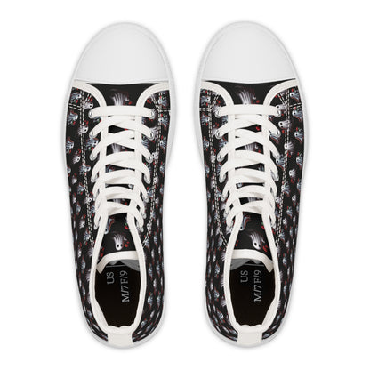 Ghost Friends High Tops, Spooky Romantic Sneakers, Women's Halloween Shoes, Cute Gothic Footwear, Haunted Love Sneakers
