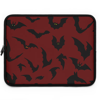 Laptop Sleeve, Gothic Bats Design, Tech Accessories, Protective Case, Unique Gifts, Halloween Laptop Cover, Floral Pattern Sleeve