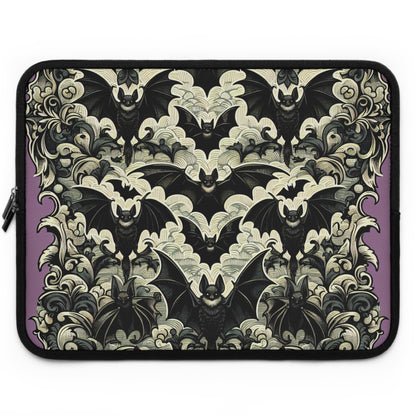Bats Laptop Sleeve, Gothic Tech Accessories, Spooky Computer Case, Halloween Tablet Cover, Creepy Work Supplies