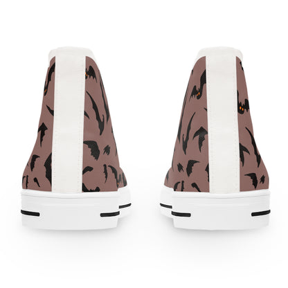 Women's Bat Sneakers PINK, Halloween Goth Shoes, High Top Sneaker, Cute Womens Shoes, Animal Print Sneaks