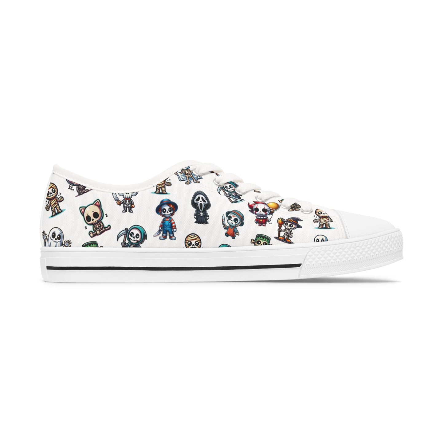 Halloween Sneakers, Skeleton Friends Shoes, Spooky Footwear, Trick or Treat, Creepy Costume Runners