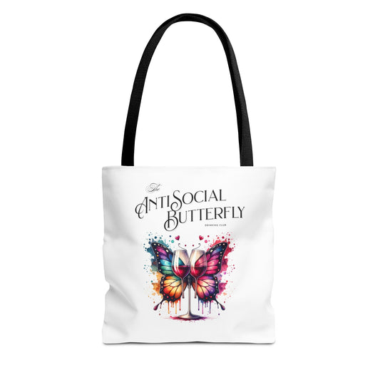 Funny Cute Antisocial Drinking Club Tote Bag - Unique Gift for Introverts, Funny Gift for Friends, Reusable Market Bag, Grocery Tote,