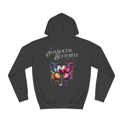 AntiSocial Butterfly Drinking Club - Unisex College Hoodie