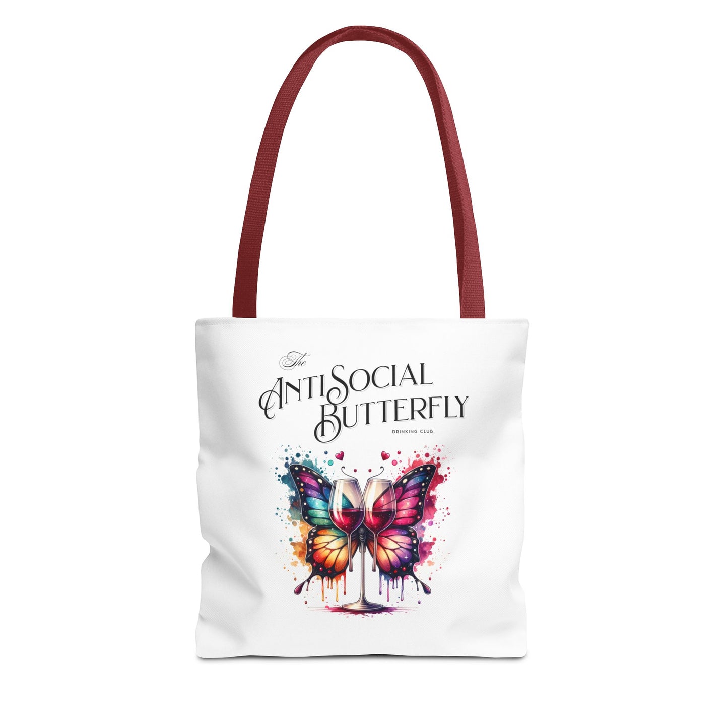 Funny Cute Antisocial Drinking Club Tote Bag - Unique Gift for Introverts, Funny Gift for Friends, Reusable Market Bag, Grocery Tote,