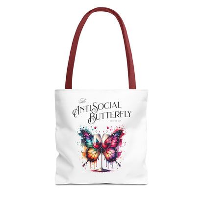 Funny Cute Antisocial Drinking Club Tote Bag - Unique Gift for Introverts, Funny Gift for Friends, Reusable Market Bag, Grocery Tote,