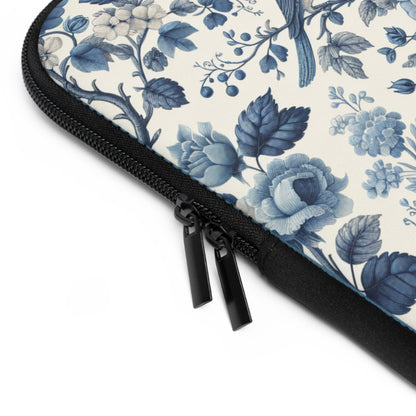 Laptop Sleeve - Blue Floral, Laptop Case, Tech Accessories, Protective Cover, Gift for Her, Floral Design