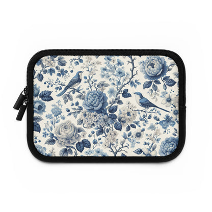Laptop Sleeve - Blue Floral, Laptop Case, Tech Accessories, Protective Cover, Gift for Her, Floral Design