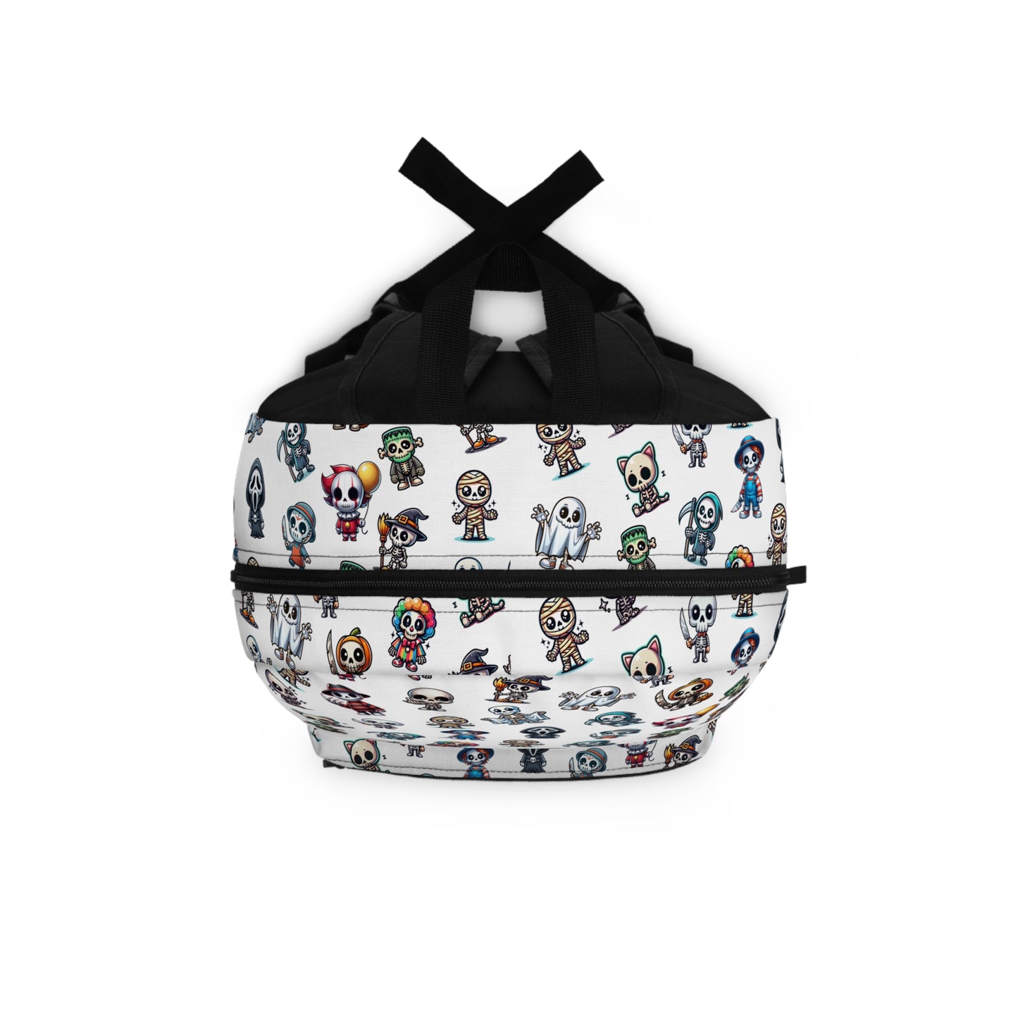 Cute Creepy Skeleton Little Skeleton Friends Dressed as Slashers and other fun Halloween costumes, Backpack, Purse, Bag, Travel Bag