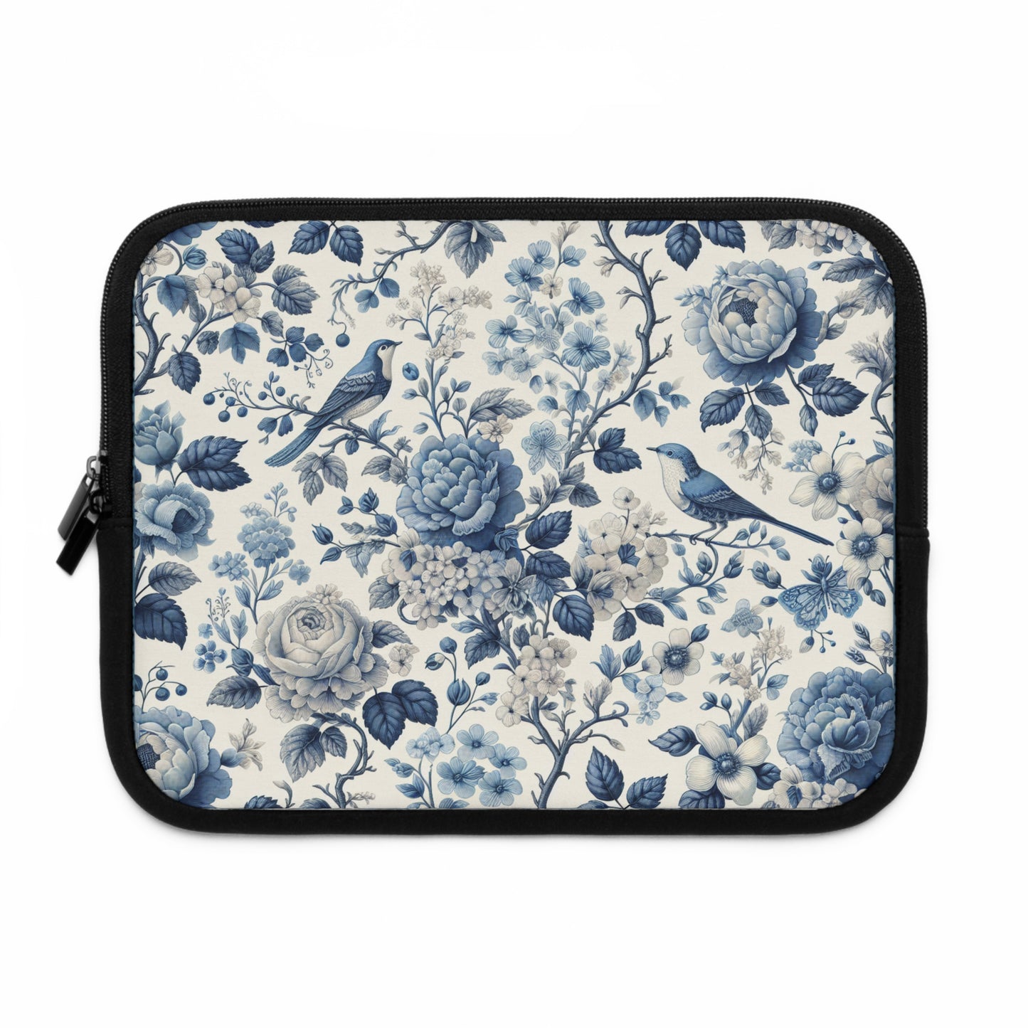 Laptop Sleeve - Blue Floral, Laptop Case, Tech Accessories, Protective Cover, Gift for Her, Floral Design
