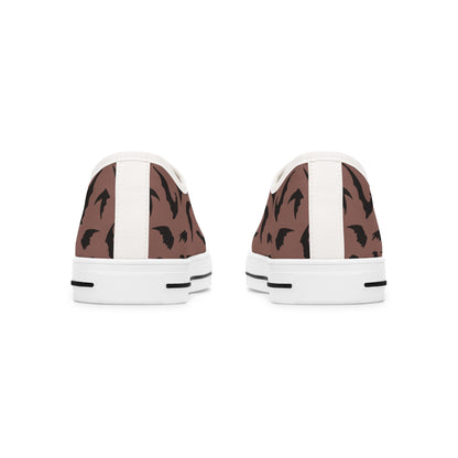 Women's Bat Sneakers PINK, Halloween Goth Shoes, Low Top Sneaker, Cute Womens Shoes, Animal Print Sneaks