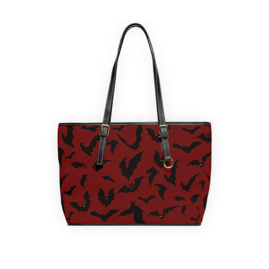 Red Bat Gothic Shoulder Bag, Spooky Purse for Halloween, PU Leather Crossbody Bag, Witchy Handbag, Gothic Accessories, Vampire Gift