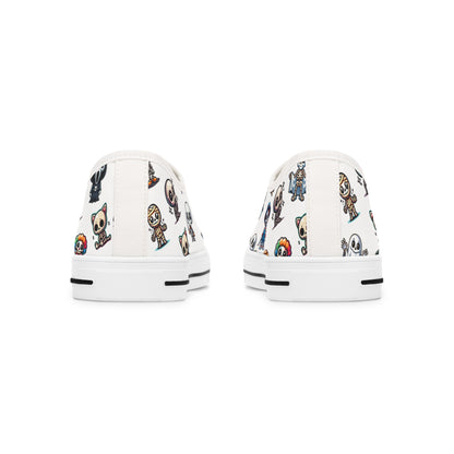 Halloween Sneakers, Skeleton Friends Shoes, Spooky Footwear, Trick or Treat, Creepy Costume Runners