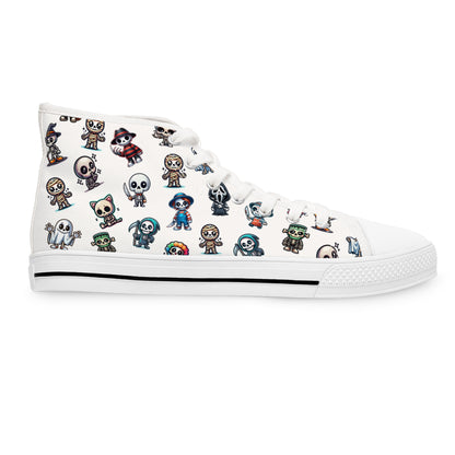 Halloween Sneakers, Skeleton Friends Dressed as Creepy Creepers and Slashers, Spooky Footwear, Trick or Treat Shoes, Creepy Costume Runners