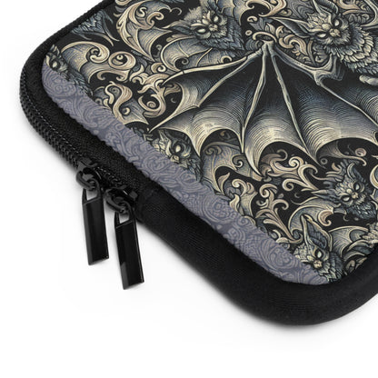 Bats Laptop Sleeve, Gothic Tech Accessories, Spooky Computer Case, Halloween Tablet Cover, Creepy Work Supplies
