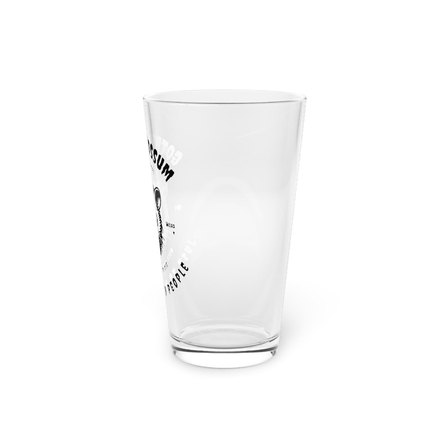 Gothic Possum Pint Glass, Fun Gift for Animal Lovers, Unique Drinkware for Parties, Perfect for Halloween, or Everyday Use