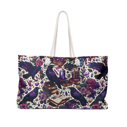 Weekender Bag - Romantic Ravens, Gothic Travel Tote, Bird Lover Overnight Bag, Halloween Carry-On, Boho Chic Duffle, Gothic Crow Luggage