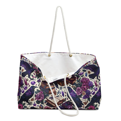 Weekender Bag - Romantic Ravens, Gothic Travel Tote, Bird Lover Overnight Bag, Halloween Carry-On, Boho Chic Duffle, Gothic Crow Luggage