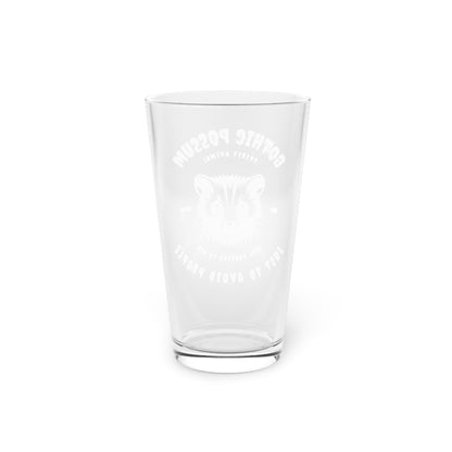 Gothic Possum Pint Glass, Fun Gift for Animal Lovers, Unique Drinkware for Parties, Perfect for Halloween, or Everyday Use