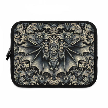 Bats Laptop Sleeve, Gothic Tech Accessories, Spooky Computer Case, Halloween Tablet Cover, Creepy Work Supplies