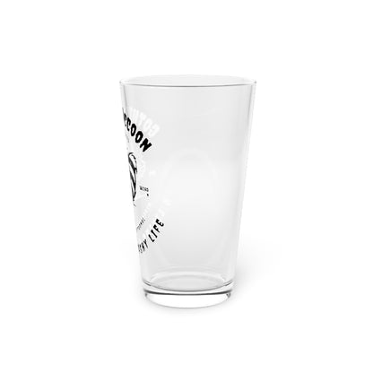 Gothic Raccoon Pint Glass, Fun Gift for Animal Lovers, Unique Drinkware for Parties, Perfect for Halloween, or Everyday Use