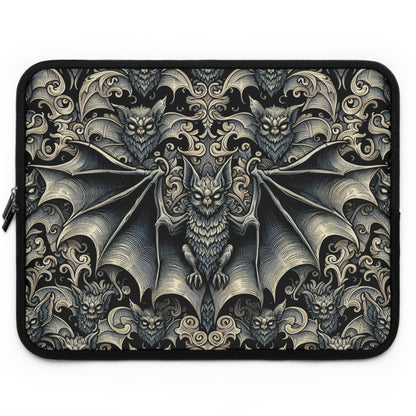 Bats Laptop Sleeve, Gothic Tech Accessories, Spooky Computer Case, Halloween Tablet Cover, Creepy Work Supplies