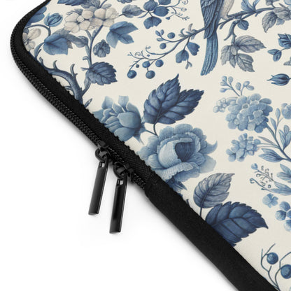 Laptop Sleeve - Blue Floral, Laptop Case, Tech Accessories, Protective Cover, Gift for Her, Floral Design