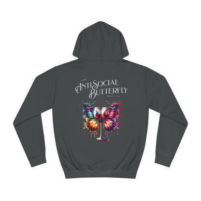 AntiSocial Butterfly Drinking Club - Unisex College Hoodie