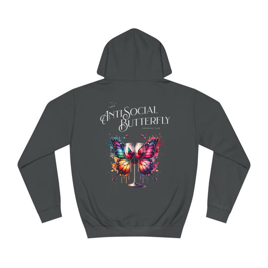 AntiSocial Butterfly Drinking Club - Unisex College Hoodie