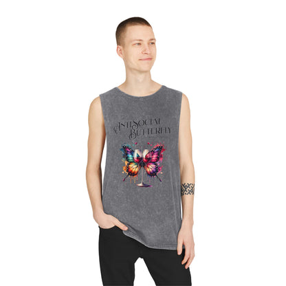 Anti-Social Drinking Club - Unisex Stonewash Tank Top