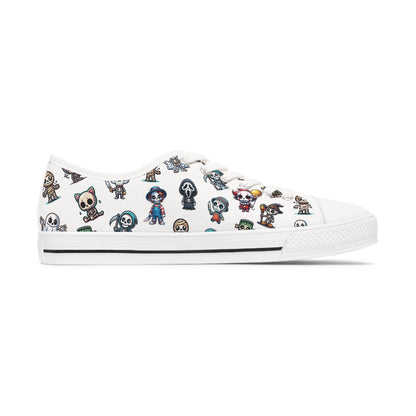 Halloween Sneakers, Skeleton Friends Dressed as Creepy Creepers and Slashers, Spooky Footwear, Trick or Treat Shoes, Creepy Costume Runners
