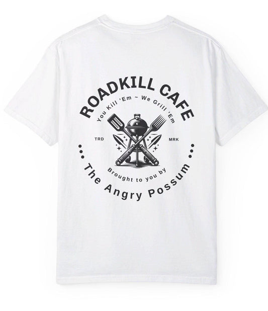 Roadkill Cafe T-shirt, Funny BBQ Shirt, Cute Unisex Tee, Unique Graphic Top, Vintage Style Apparel